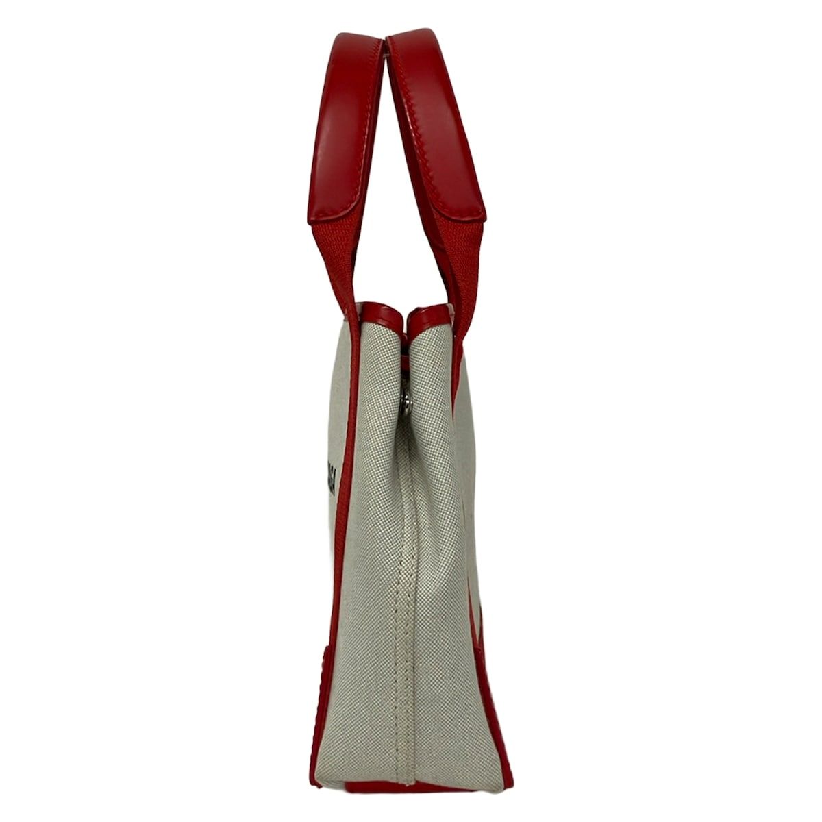 Balenciaga Tote Bag Navy Cabas XS Red Ivory Leather — view 4