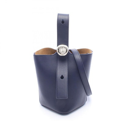 Loewe Pebble Bucket Bag Mini 2-Way Navy Leather