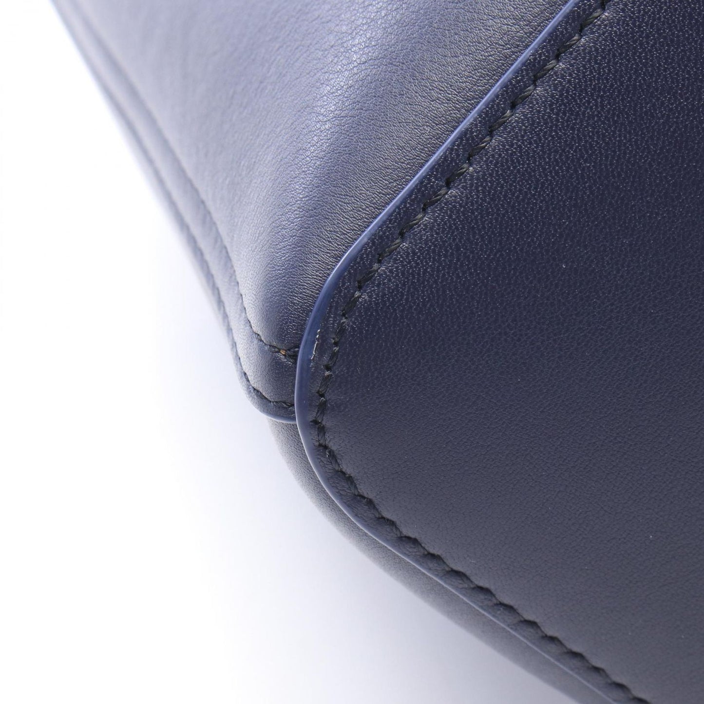 Loewe Pebble Bucket Bag Mini 2-Way Navy Leather — view 5