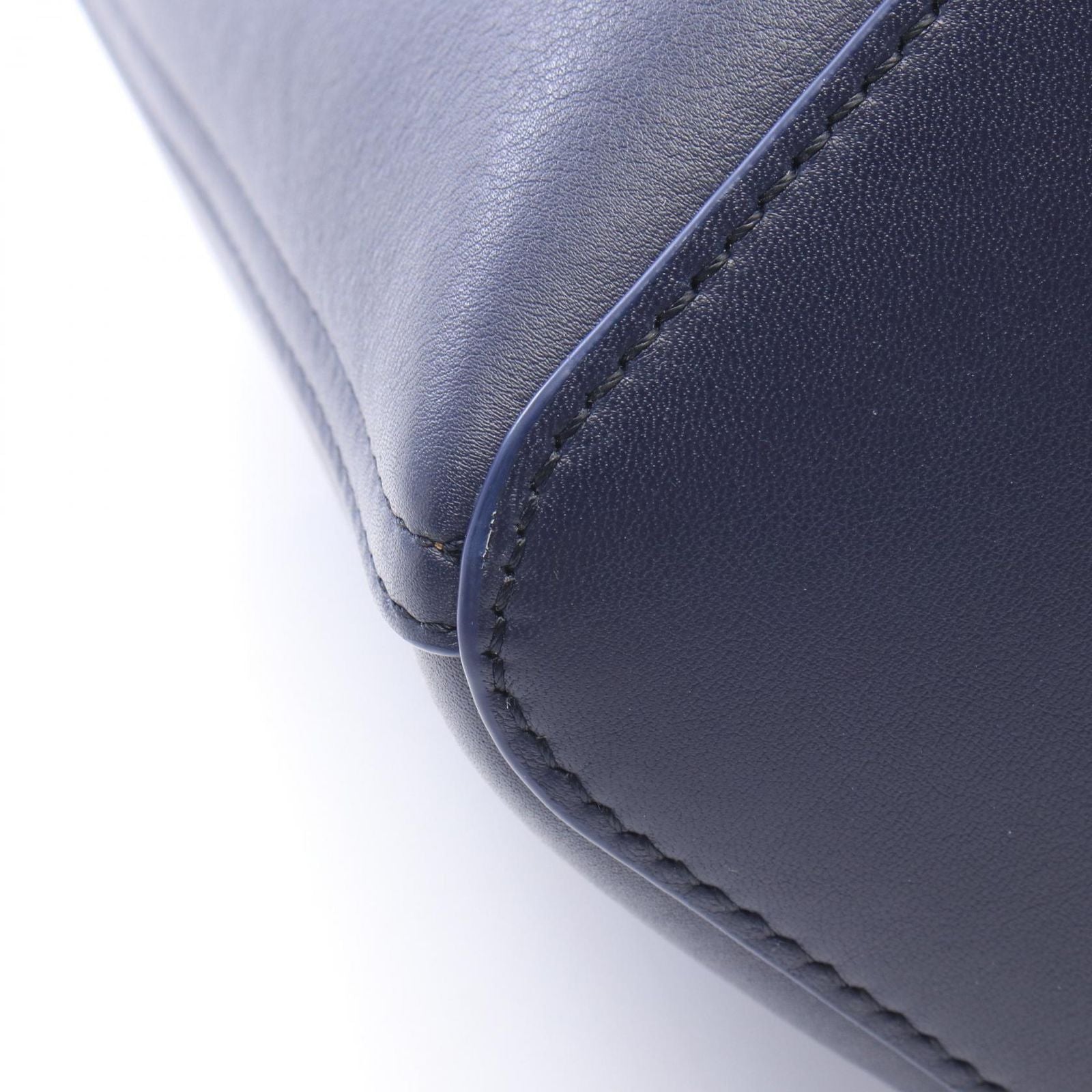Loewe Pebble Bucket Bag Mini 2-Way Navy Leather — view 5