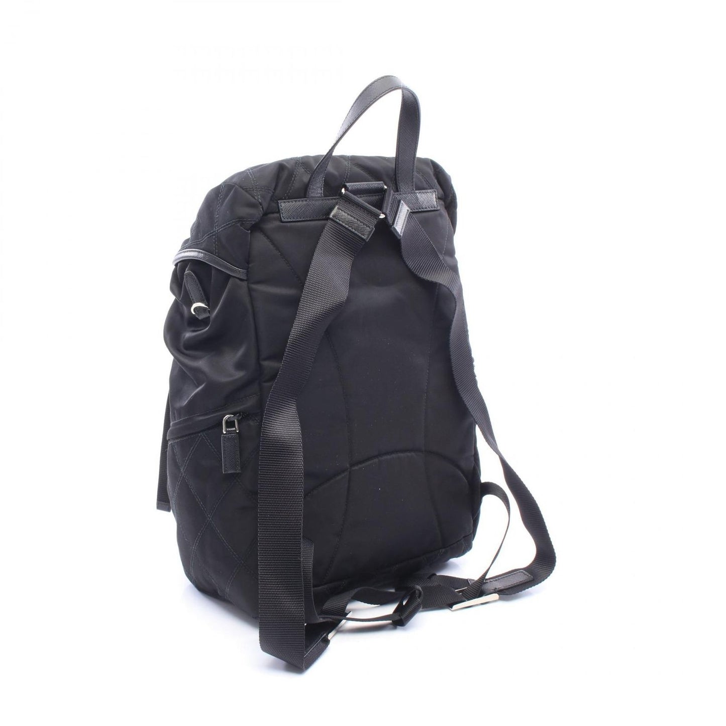 Prada Backpack Robot Motif Black Silver Ivory Nylon Leather — view 2