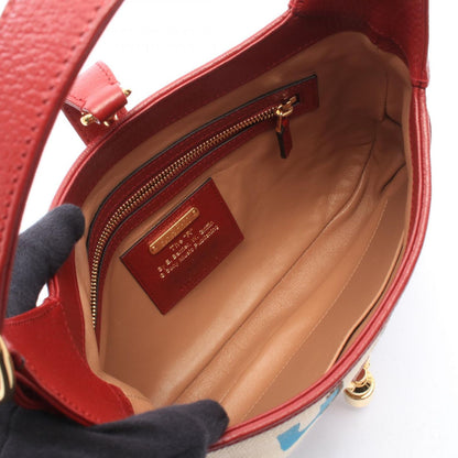 Gucci Shoulder Bag New Jackie Crown Ivory Red Multi Canvas Leather — view 3