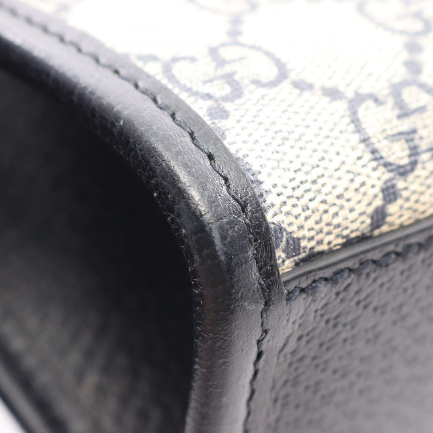 Gucci Handbag Interlocking GG Supreme Mini Tote 2-Way Ivory Navy Canvas Leather — view 5