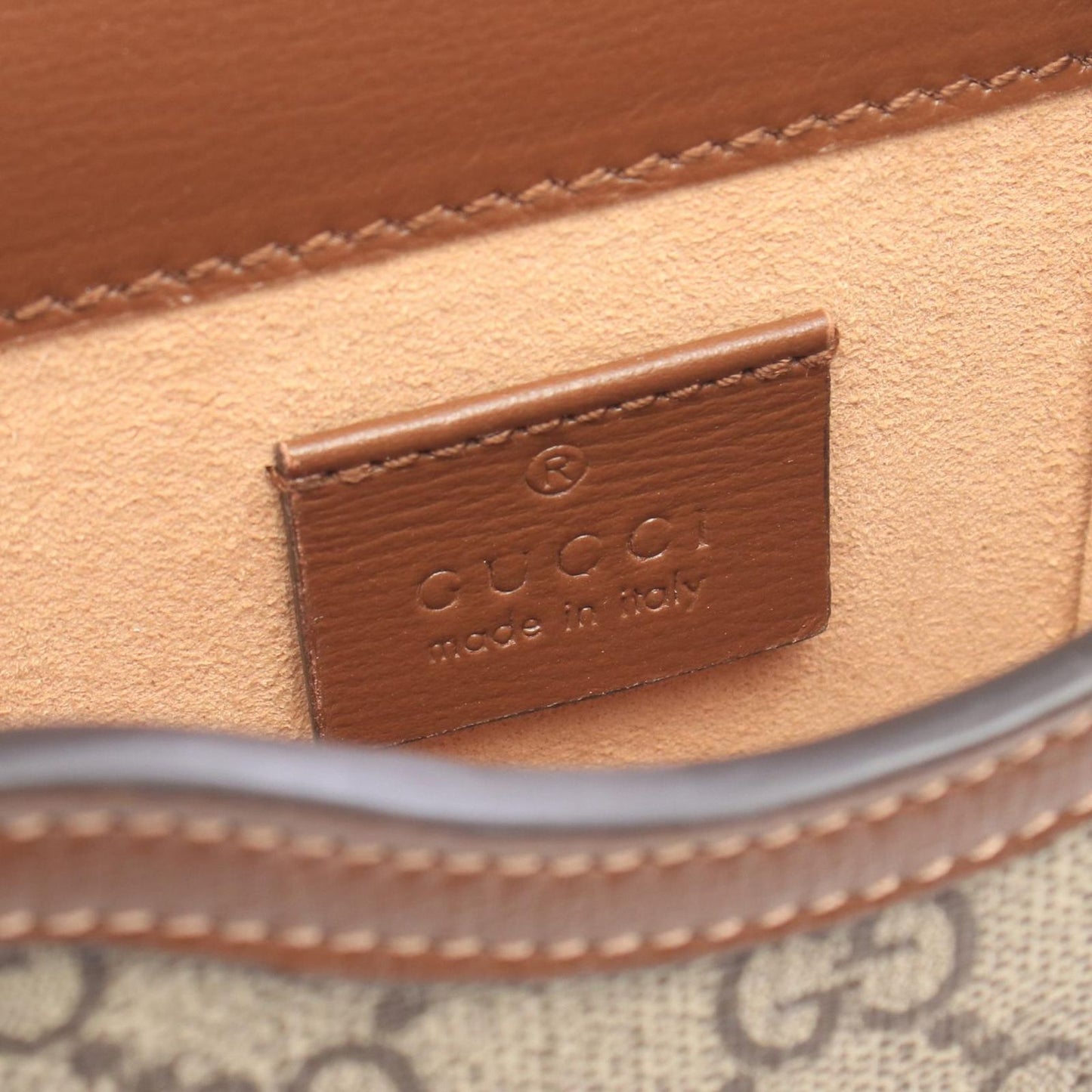 Gucci Shoulder Bag Horsebit Beige Brown Canvas Leather — view 4