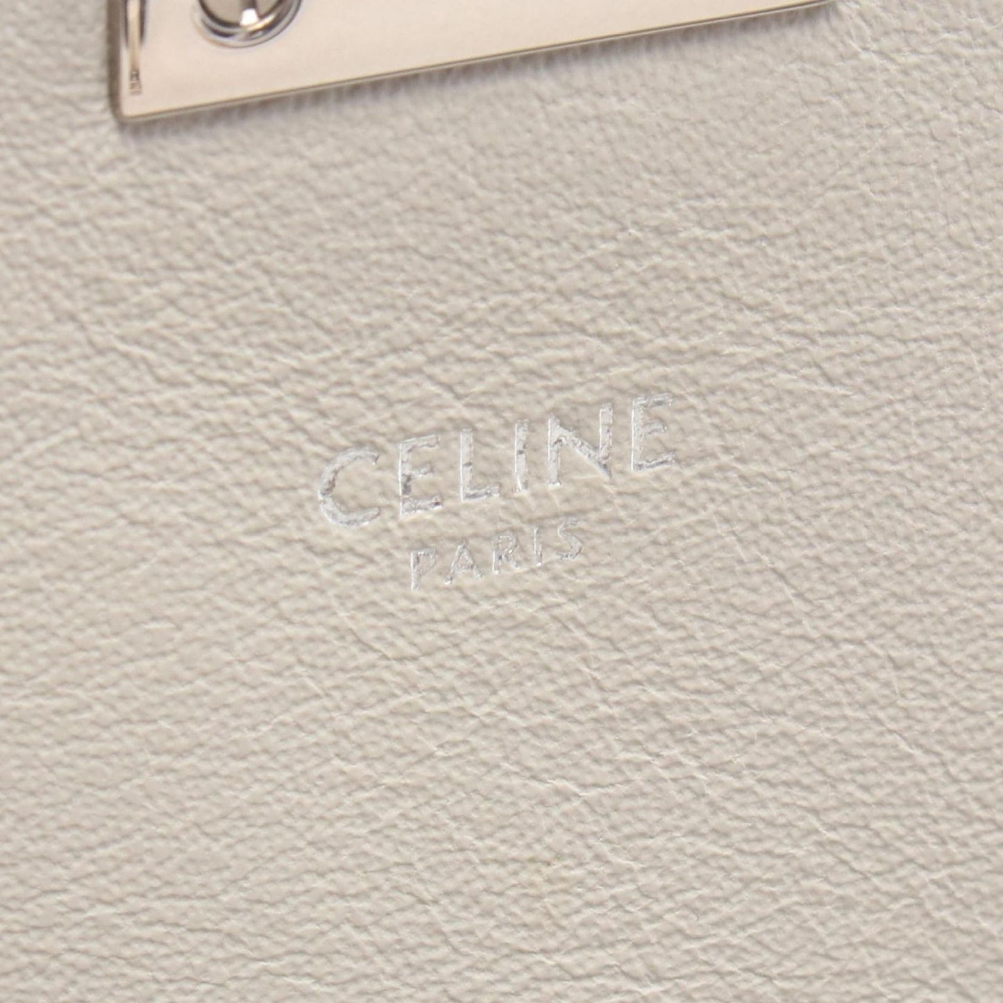 Celine Shoulder Bag C Light Gray Leather C Chain — view 4