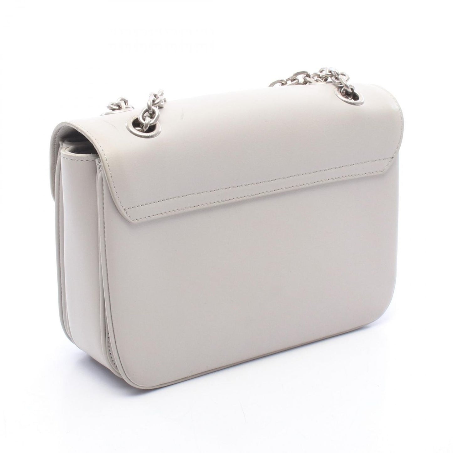 Celine Shoulder Bag C Light Gray Leather C Chain — view 2