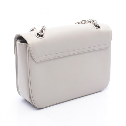 Celine Shoulder Bag C Light Gray Leather C Chain — view 2