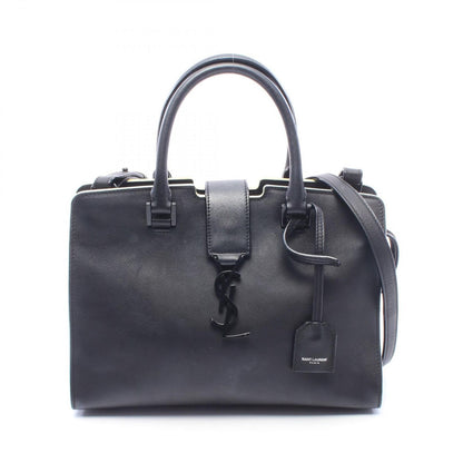 Saint Laurent Paris Handbag Baby Cabas YSL Line 2-Way Black Ivory Leather