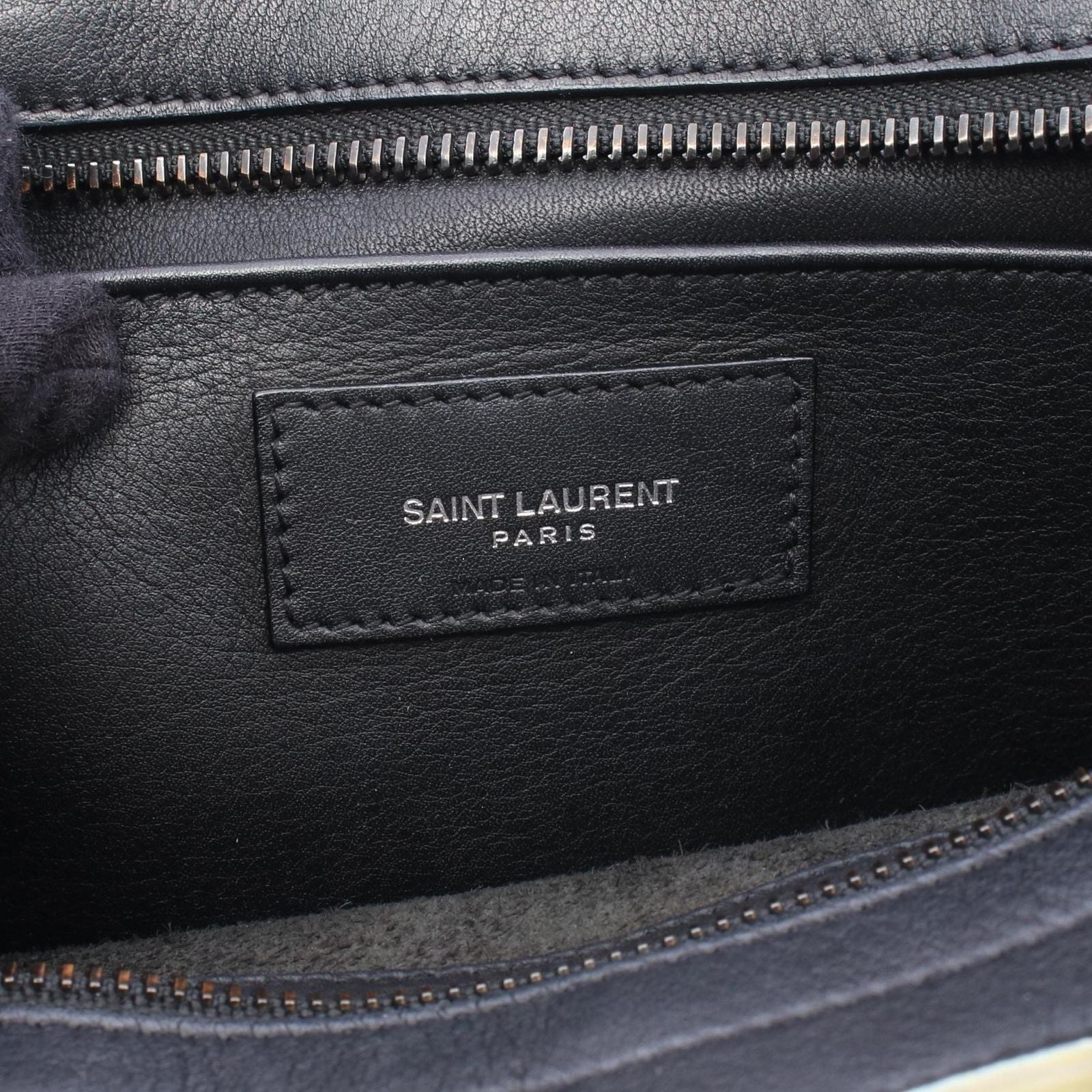 Saint Laurent Paris Handbag Baby Cabas YSL Line 2-Way Black Ivory Leather — view 4