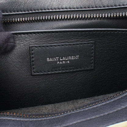 Saint Laurent Paris Handbag Baby Cabas YSL Line 2-Way Black Ivory Leather — view 4