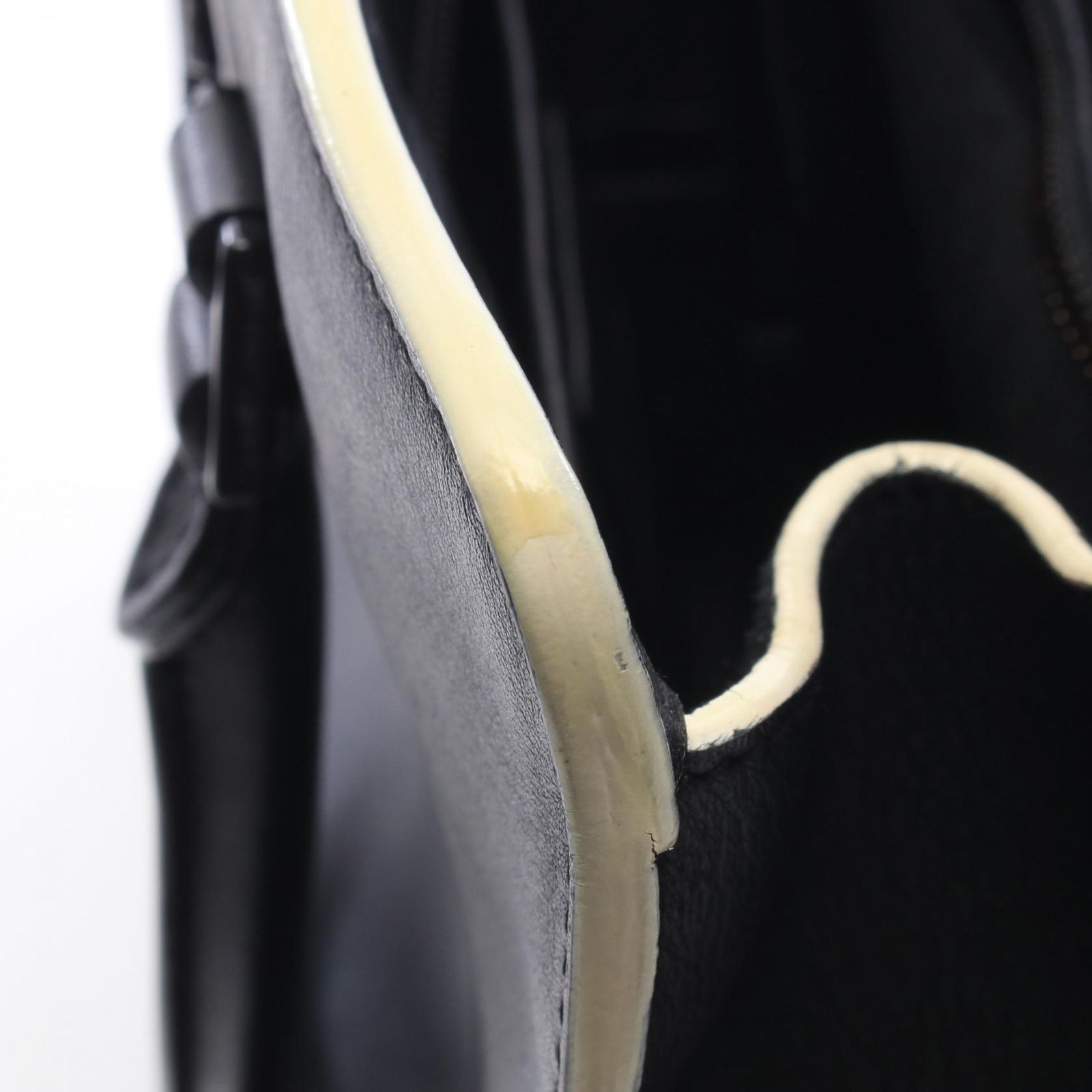 Saint Laurent Paris Handbag Baby Cabas YSL Line 2-Way Black Ivory Leather — view 7