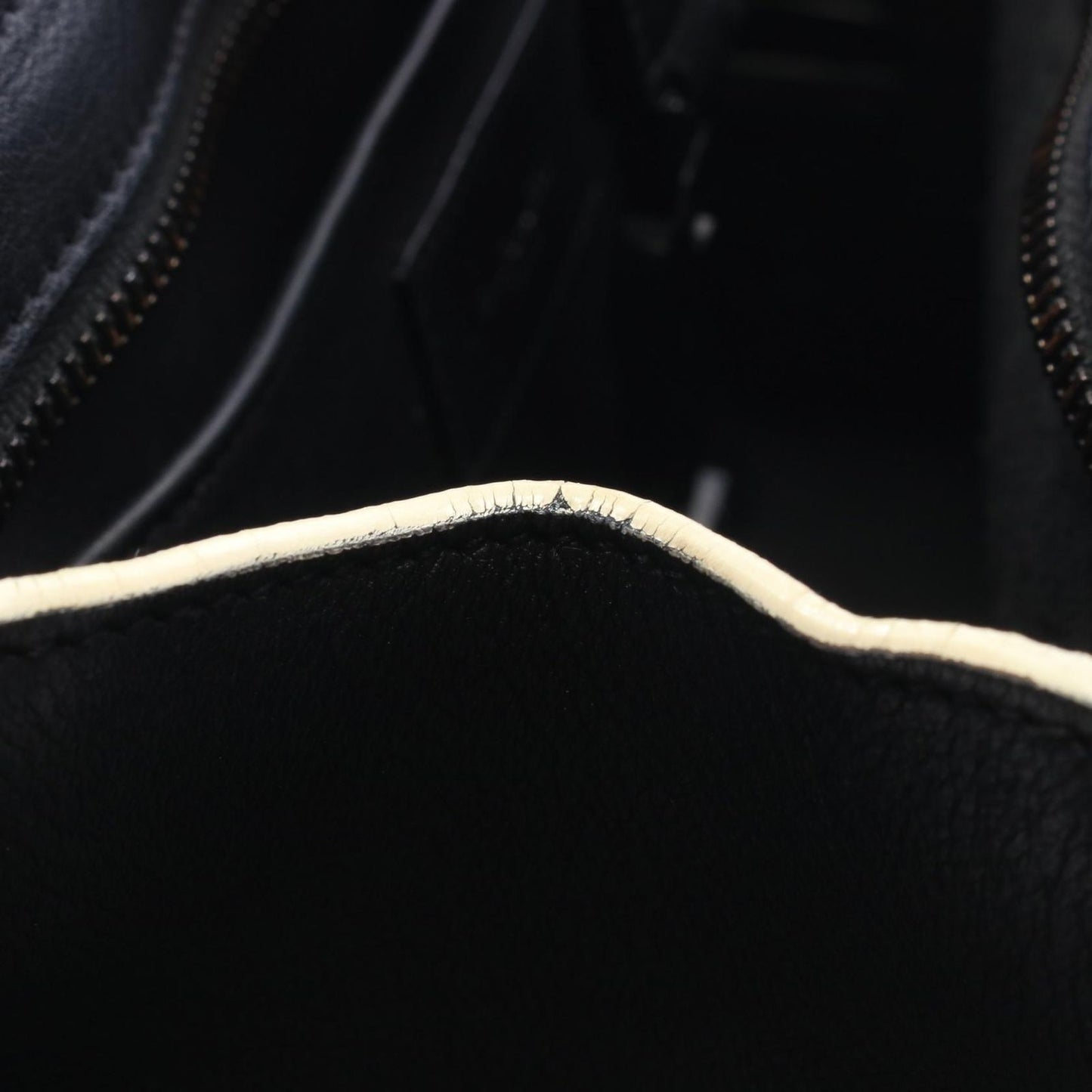 Saint Laurent Paris Handbag Baby Cabas YSL Line 2-Way Black Ivory Leather — view 6