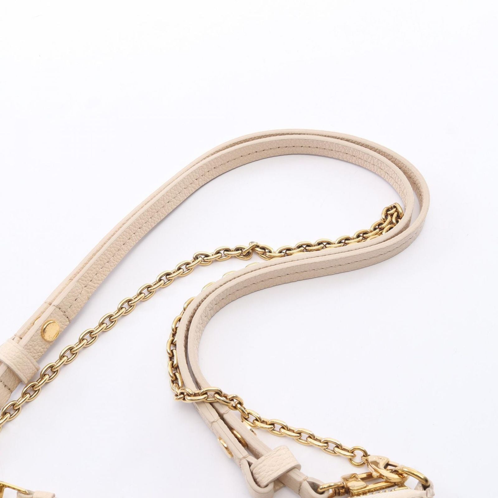 Louis Vuitton Shoulder Bag Easy Pouch Monogram Empreinte Cream Leather Chain — view 6