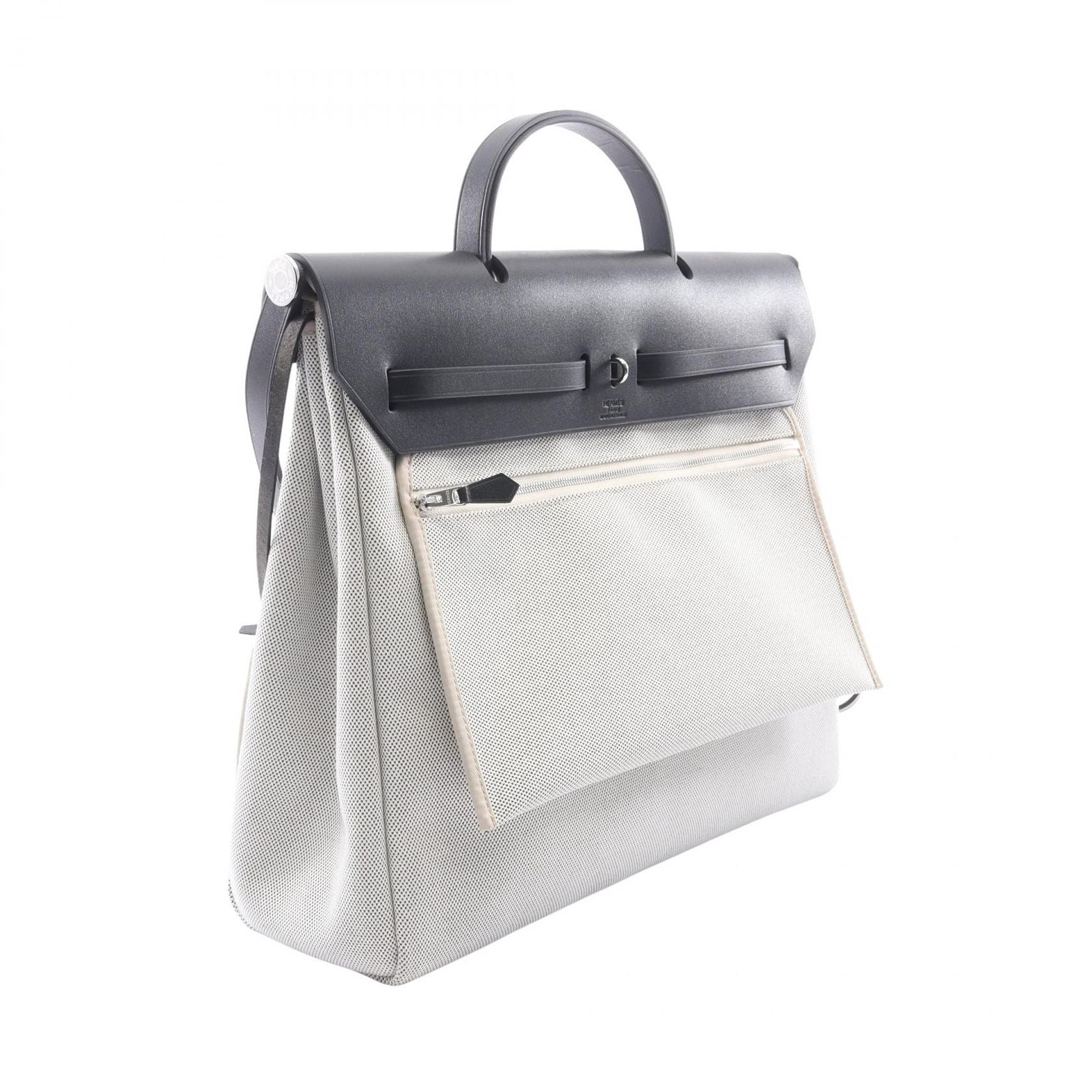 Hermes Handbag Herbag Zip MM 2-Way Ecru Black — view 2