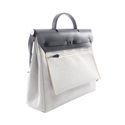 Hermes Handbag Herbag Zip MM 2-Way Ecru Black — view 2