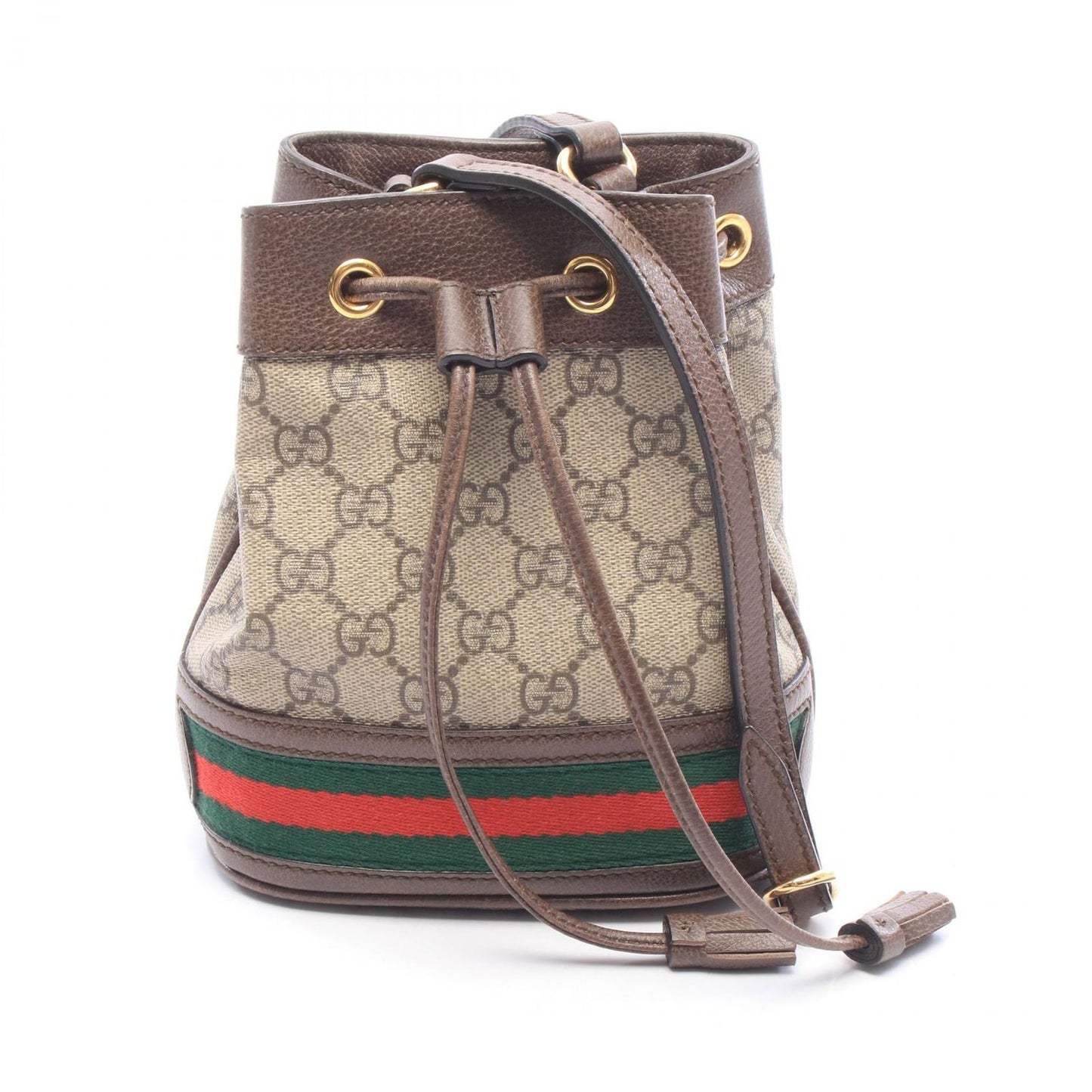 Gucci Shoulder Bag Ophidia Mini GG Supreme Beige Brown Green Canvas Leather