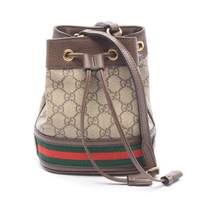 Gucci Shoulder Bag Ophidia Mini GG Supreme Beige Brown Green Canvas Leather