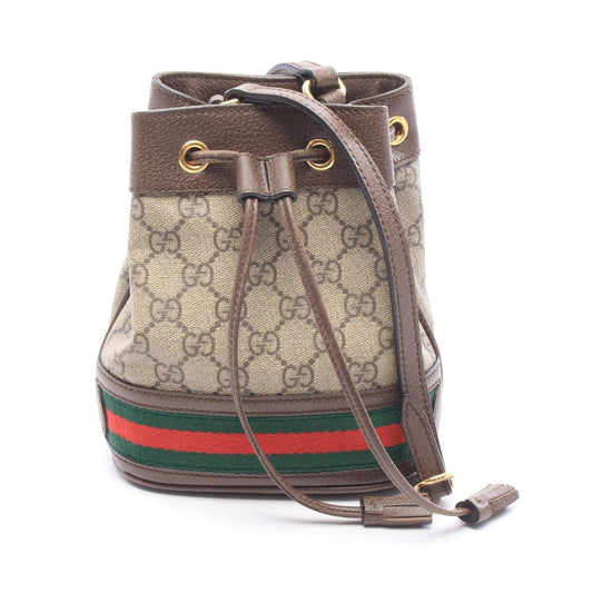 Gucci Shoulder Bag Ophidia Mini GG Supreme Beige Brown Green Canvas Leather