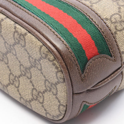 Gucci Shoulder Bag Ophidia Mini GG Supreme Beige Brown Green Canvas Leather — view 8