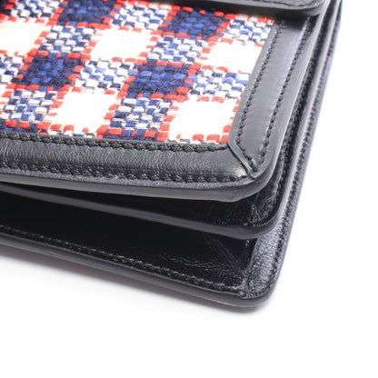 Gucci Shoulder Bag Dionysus Black Plaid Fabric Leather Small — view 6