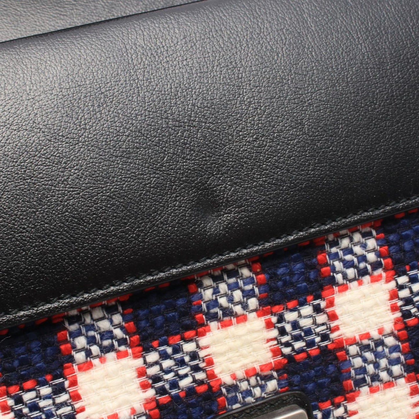 Gucci Shoulder Bag Dionysus Black Plaid Fabric Leather Small — view 5