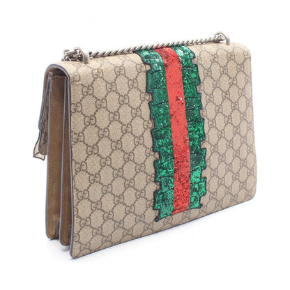 Gucci Shoulder Bag Dionysus Re Edition GG Supreme Beige Brown Multi Canvas Suede — view 2
