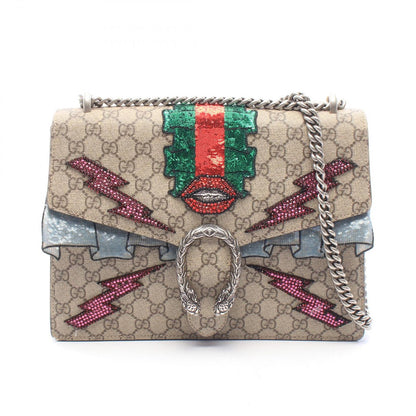 Gucci Shoulder Bag Dionysus Re Edition GG Supreme Beige Brown Multi Canvas Suede