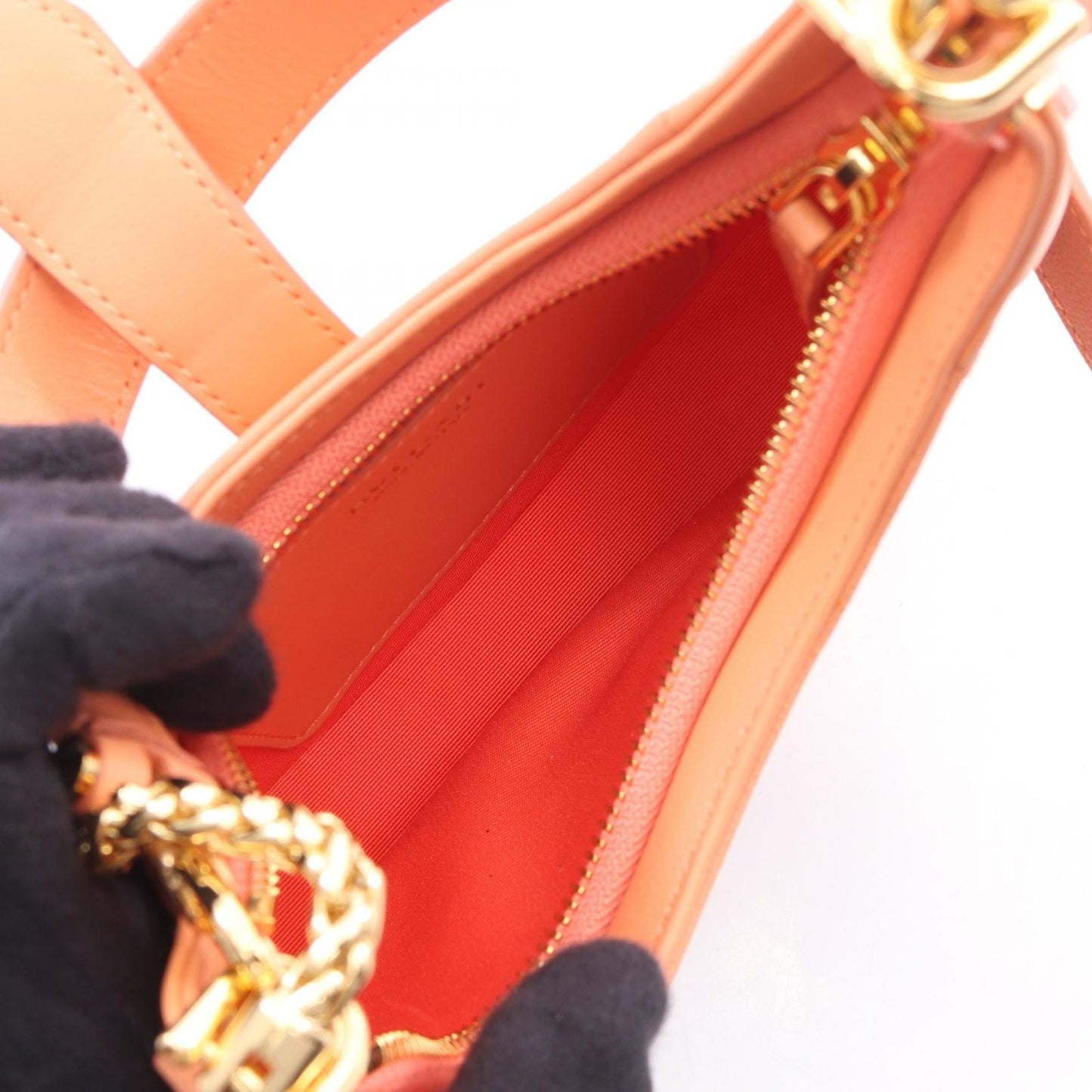 Bvlgari Shoulder Bag Serpenti Ellipse Small 2-Way Coral Orange Leather — view 3