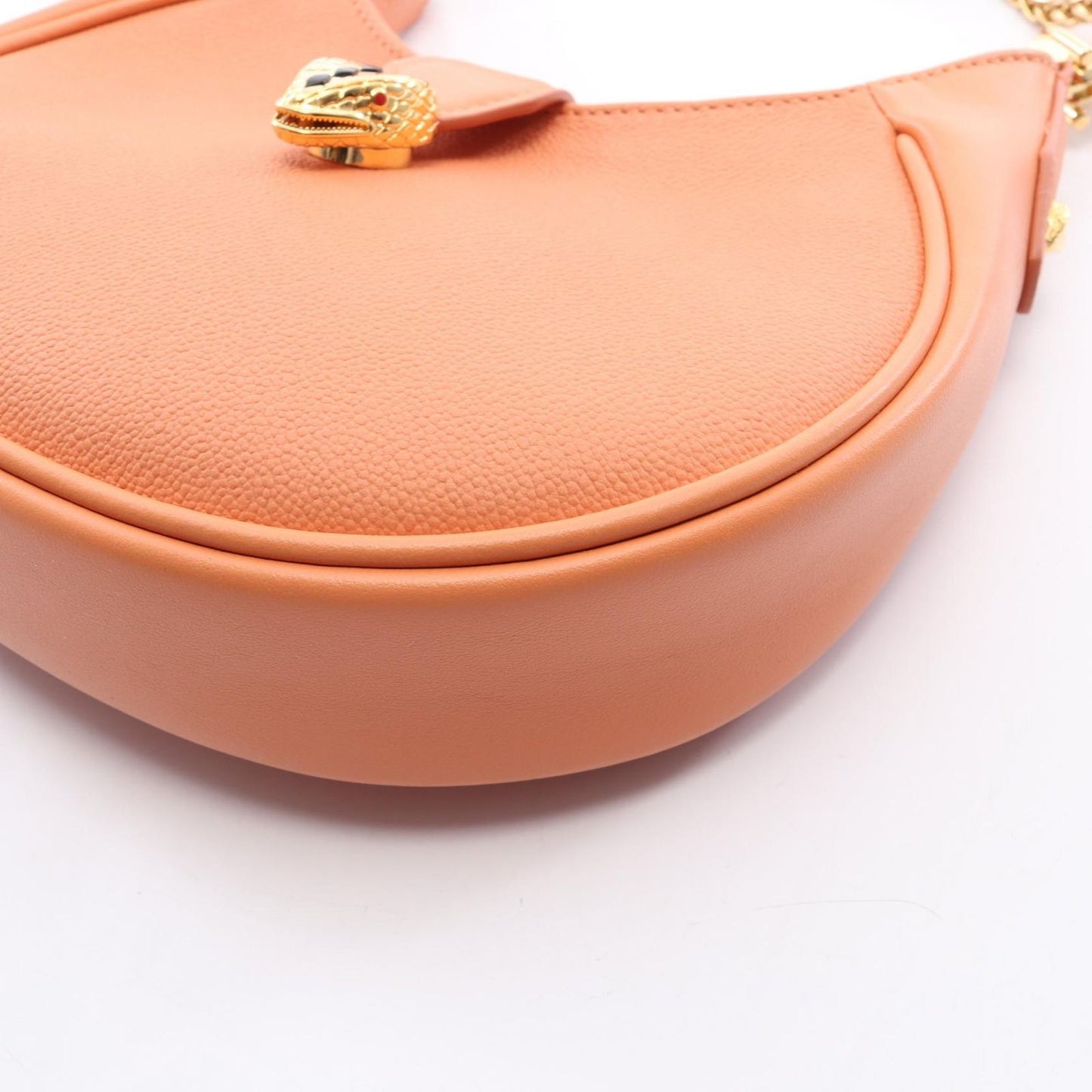 Bvlgari Shoulder Bag Serpenti Ellipse Small 2-Way Coral Orange Leather — view 5