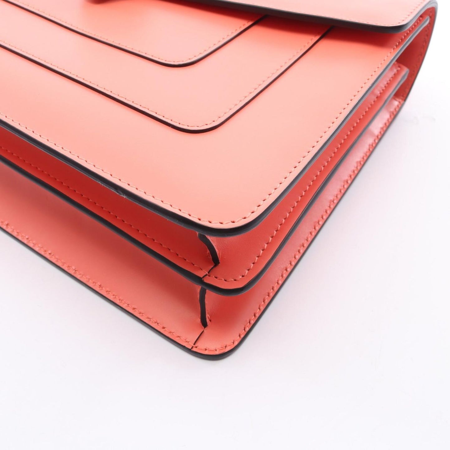 Bvlgari Shoulder Bag Serpenti Forever Coral Orange Leather Chain — view 5