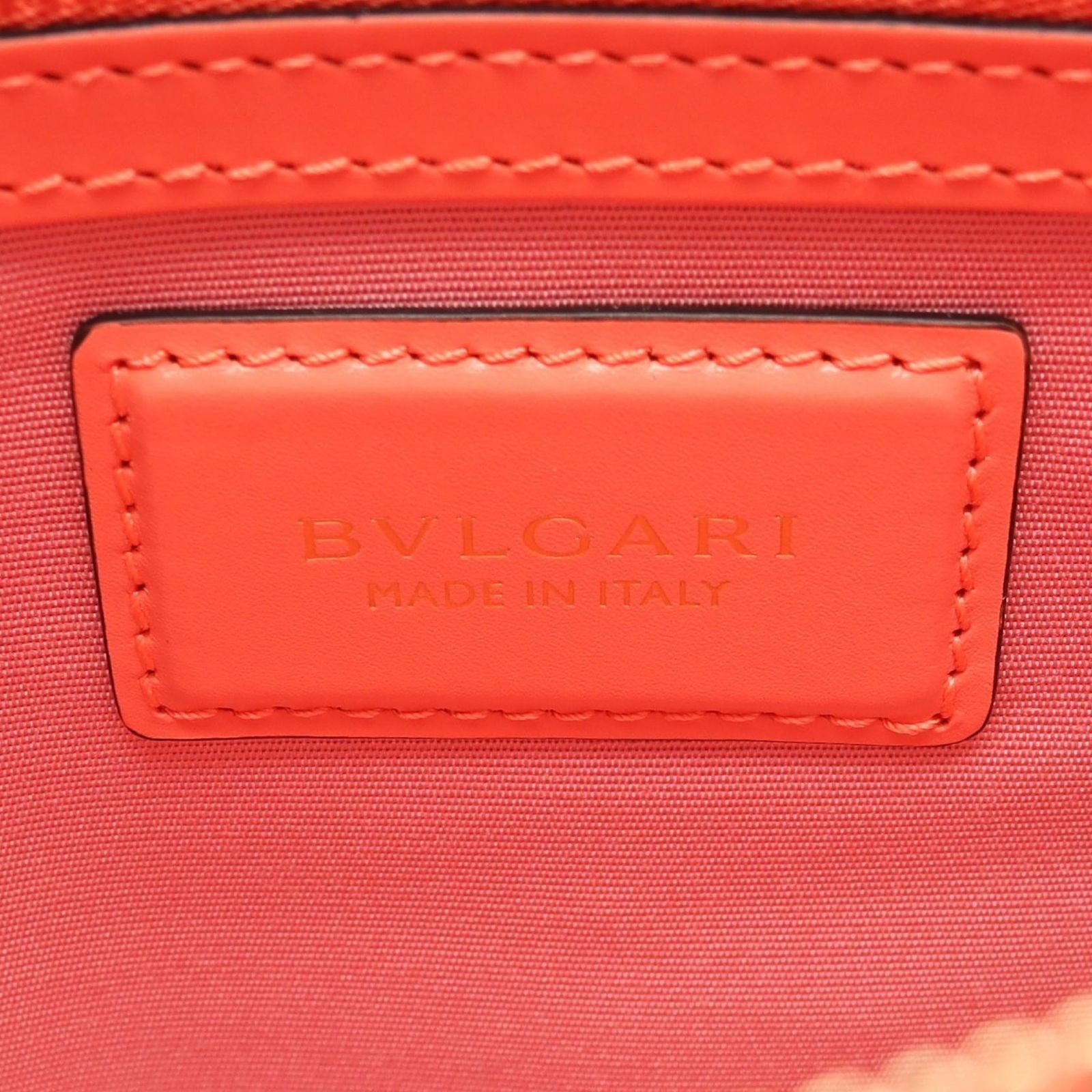 Bvlgari Shoulder Bag Serpenti Forever Coral Orange Leather Chain — view 4