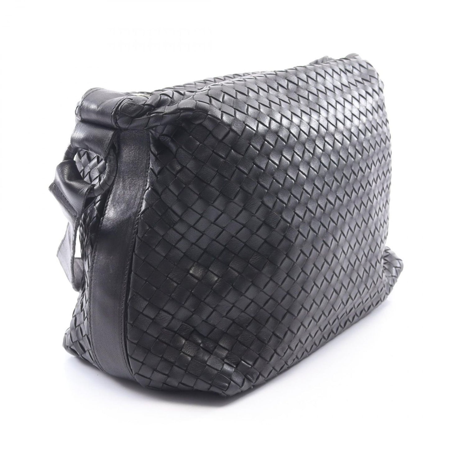 Bottega Veneta Shoulder Bag Intrecciato Black Leather — view 2