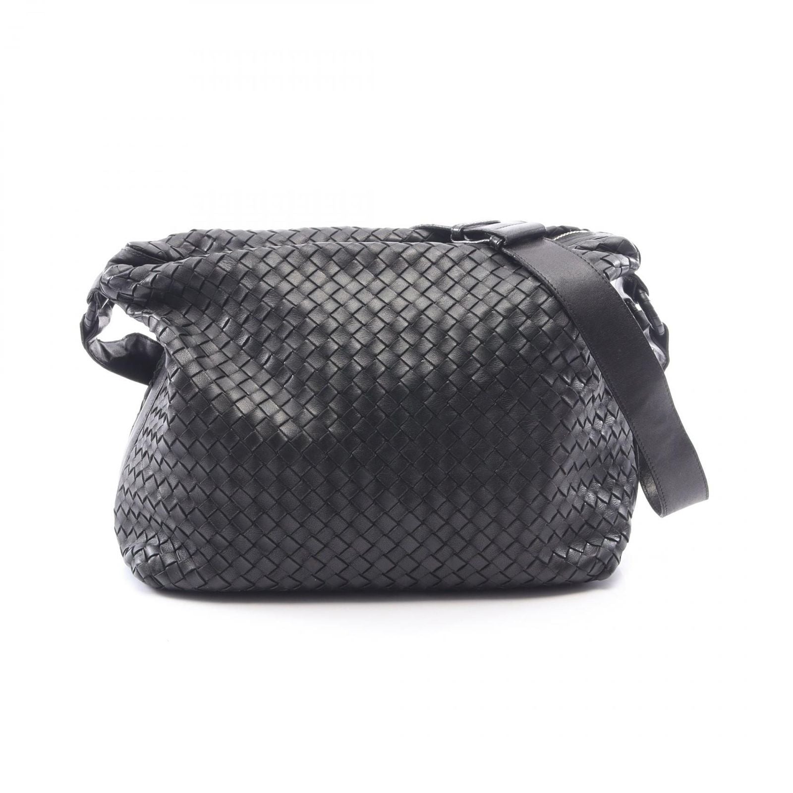 Bottega Veneta Shoulder Bag Intrecciato Black Leather