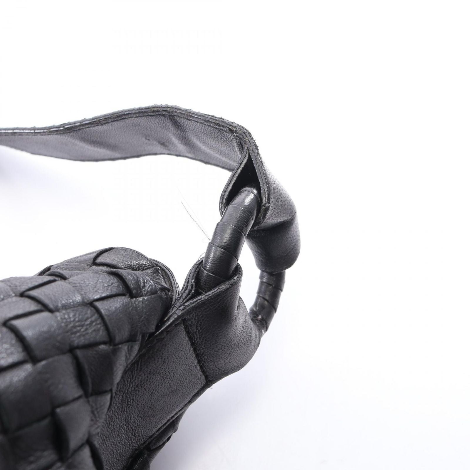 Bottega Veneta Shoulder Bag Intrecciato Black Leather — view 8