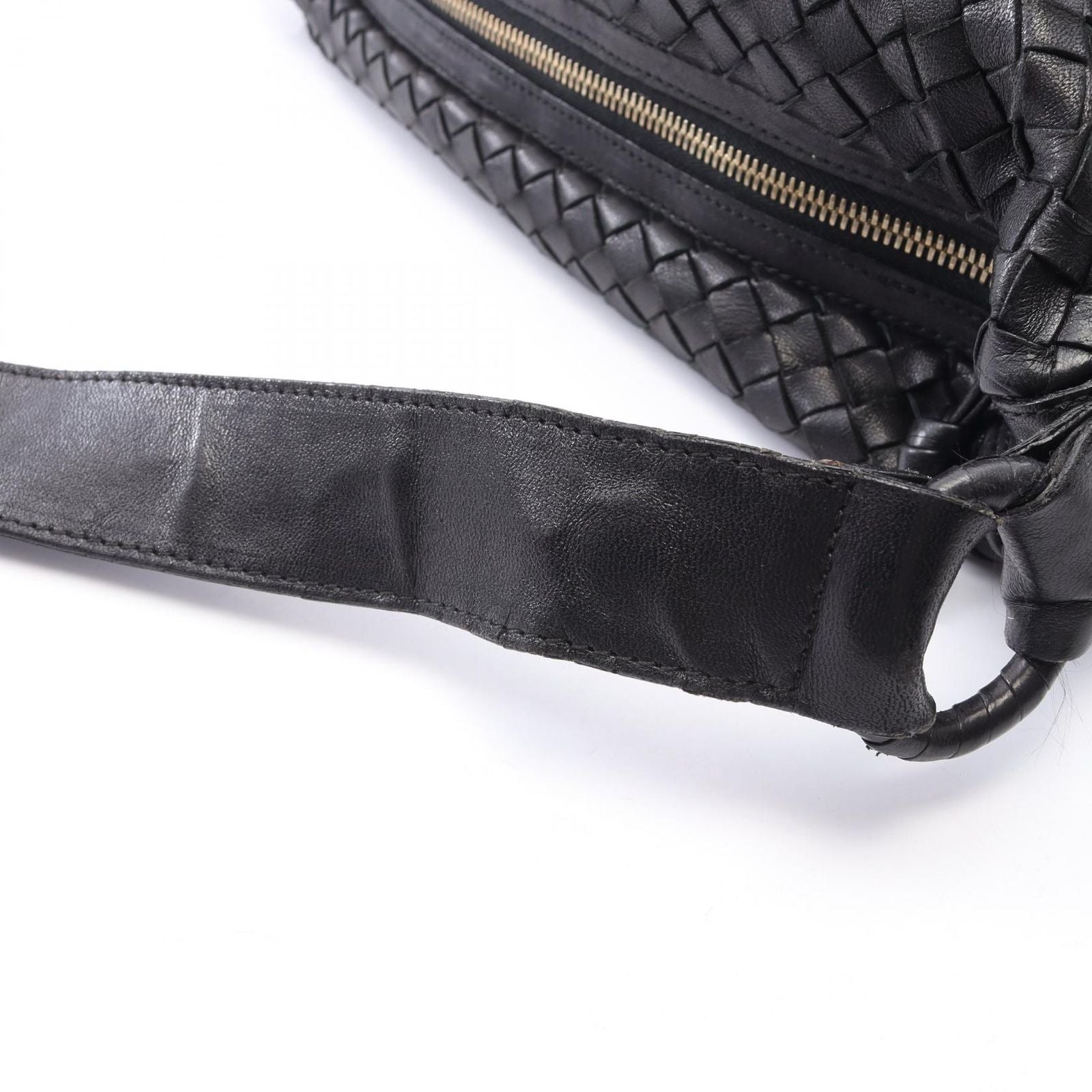 Bottega Veneta Shoulder Bag Intrecciato Black Leather — view 6