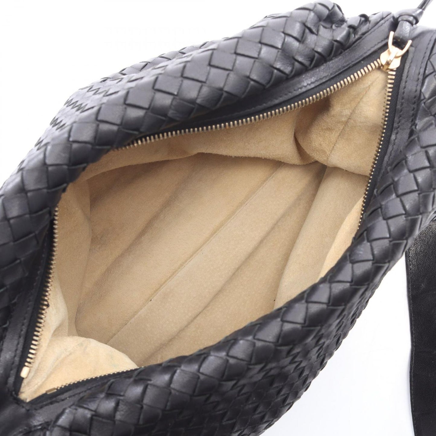 Bottega Veneta Shoulder Bag Intrecciato Black Leather — view 3