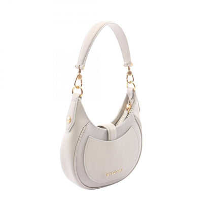 Bvlgari Shoulder Bag Serpenti Ellipse Small 2-Way Light Gray Leather — view 2