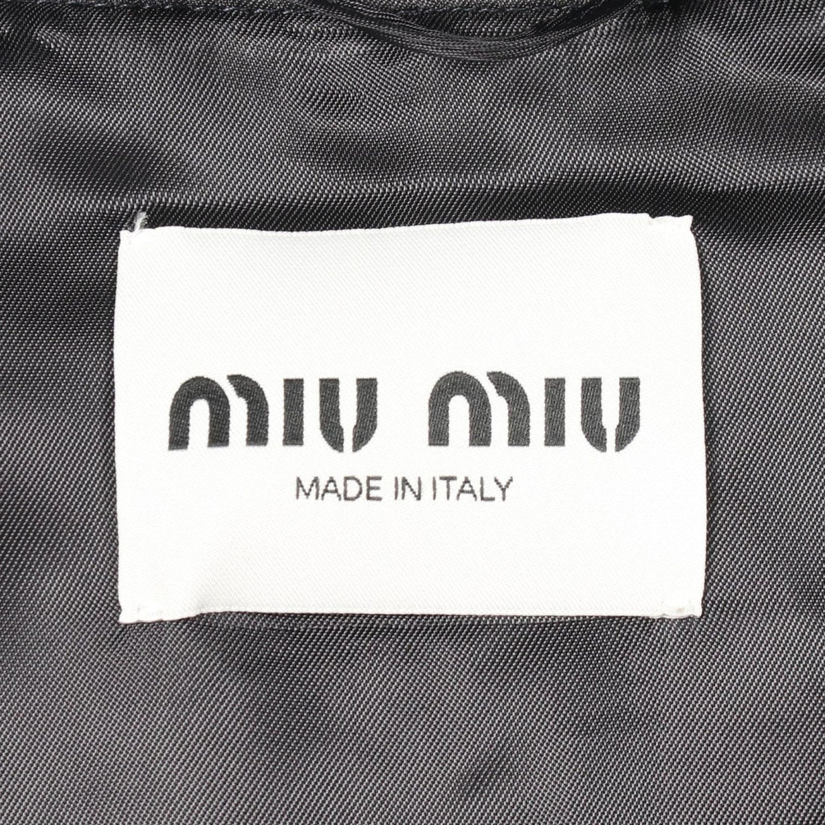 Miu Miu Jacket Logo Embroidery Cropped Navy Wool Bomber — view 3