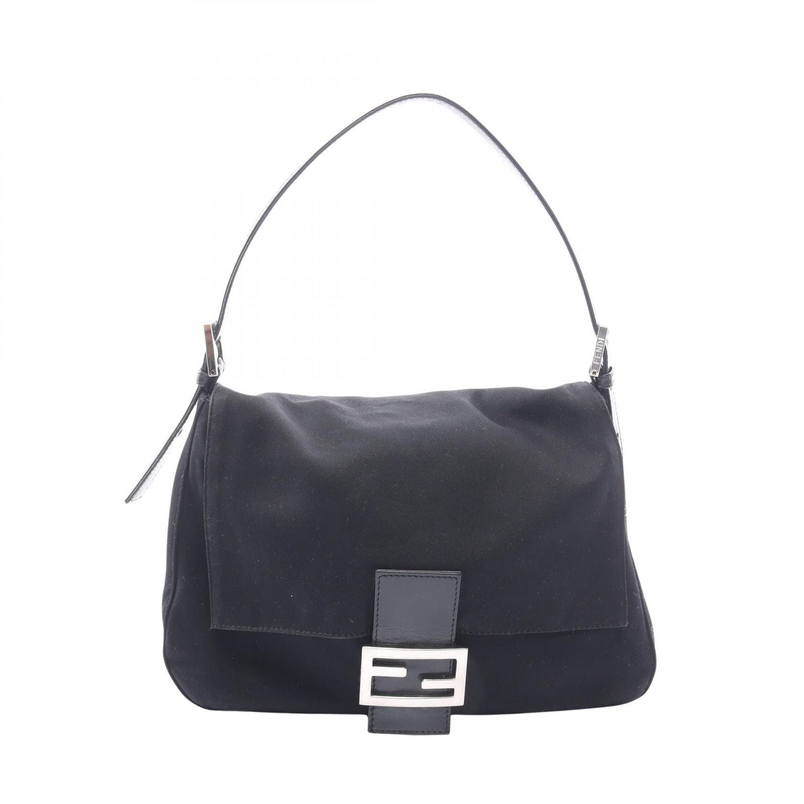 Fendi Shoulder Bag Mamma Bucket Black Leather