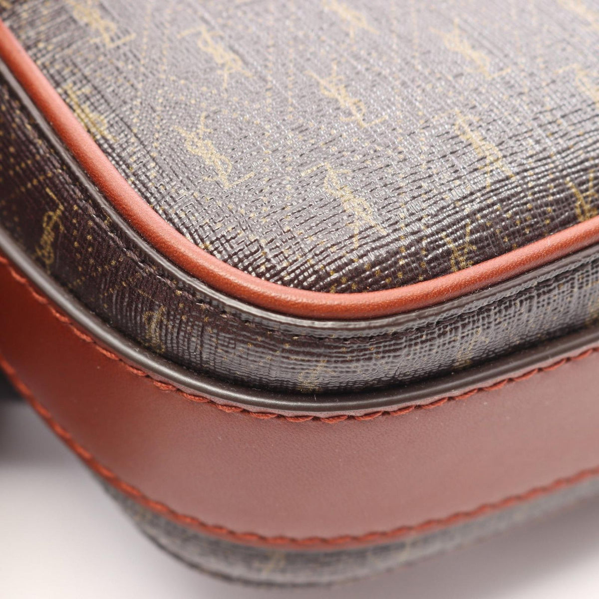 Saint Laurent Paris Shoulder Bag Monogram Dark Brown Canvas Leather — view 5