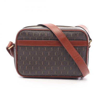 Saint Laurent Paris Shoulder Bag Monogram Dark Brown Canvas Leather