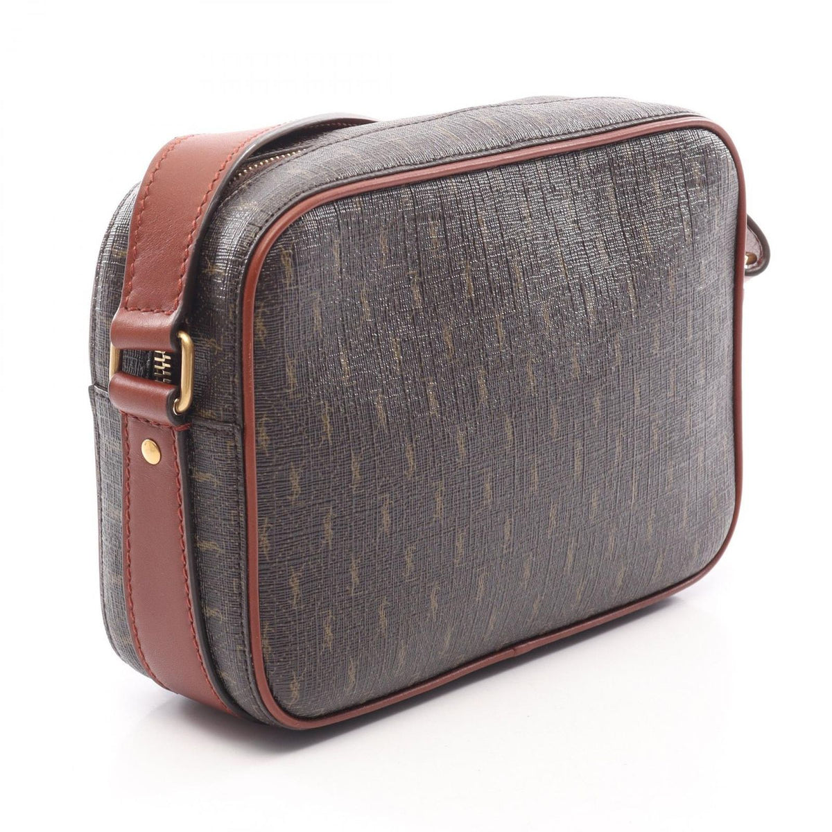 Saint Laurent Paris Shoulder Bag Monogram Dark Brown Canvas Leather — view 2