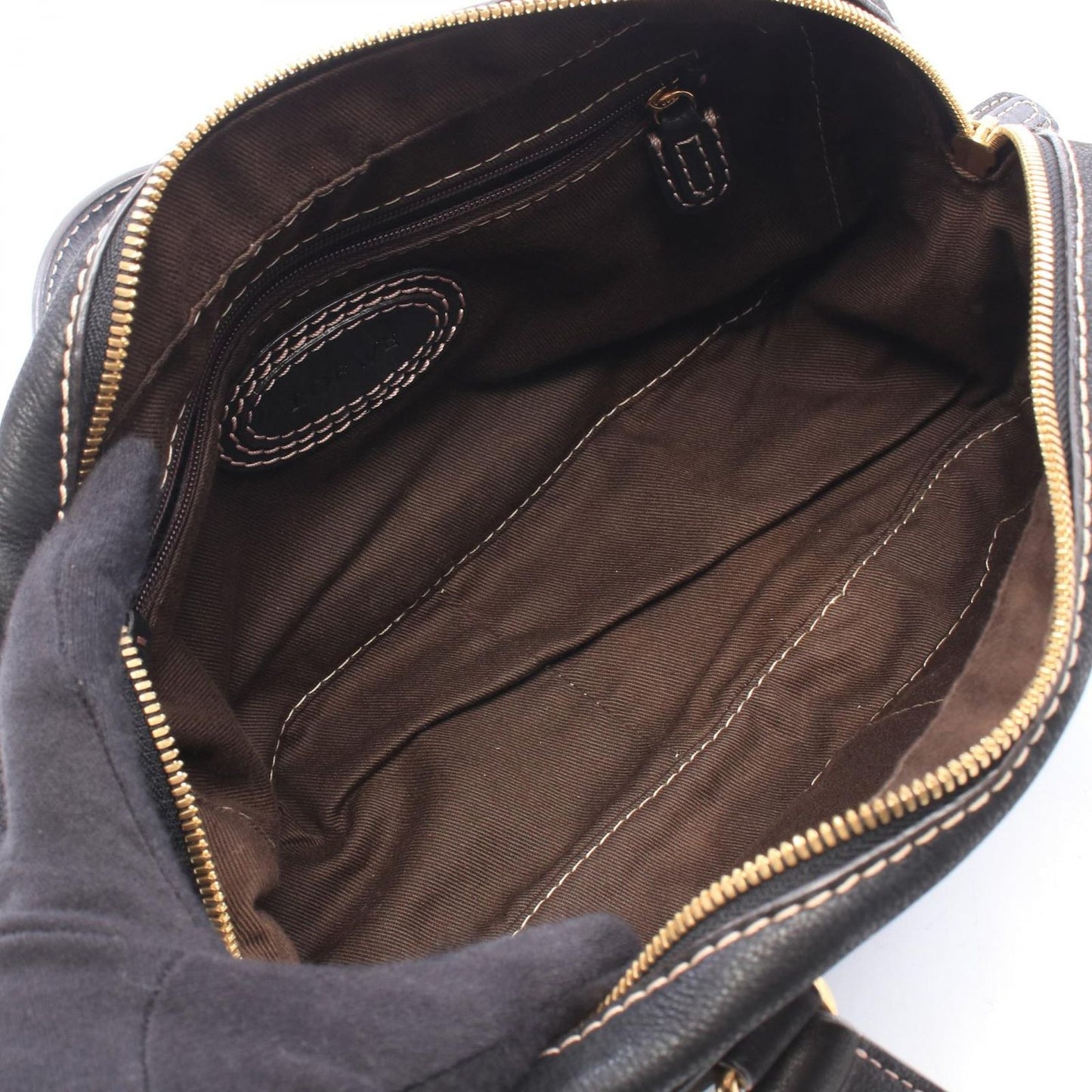 Loewe Handbag Mad Tall Anagram Tassel Black Leather — view 3