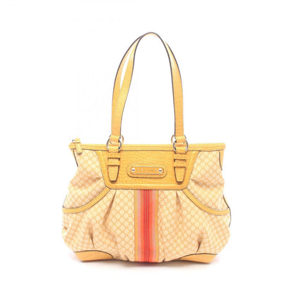 Celine Tote Bag Macadam Croco Embossed Sc Yellow Multi Canvas Leather