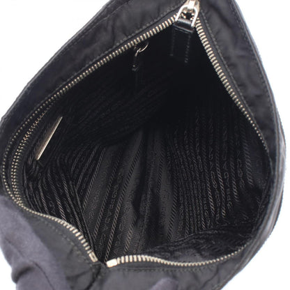 Prada Shoulder Bag Skull Studs Triangle Logo Black Silver Nylon Leather — view 3