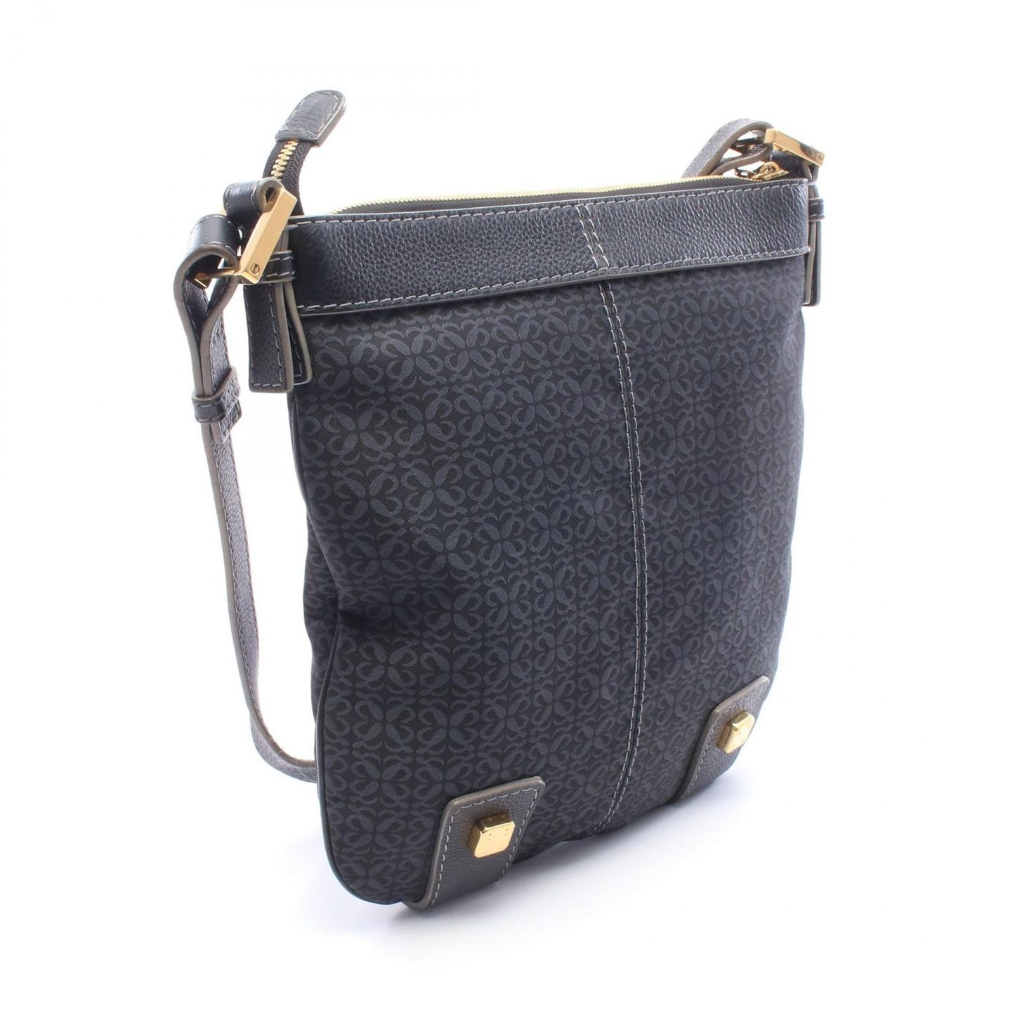 Loewe Shoulder Bag New Road Line Black Navy Canvas Leather — view 2