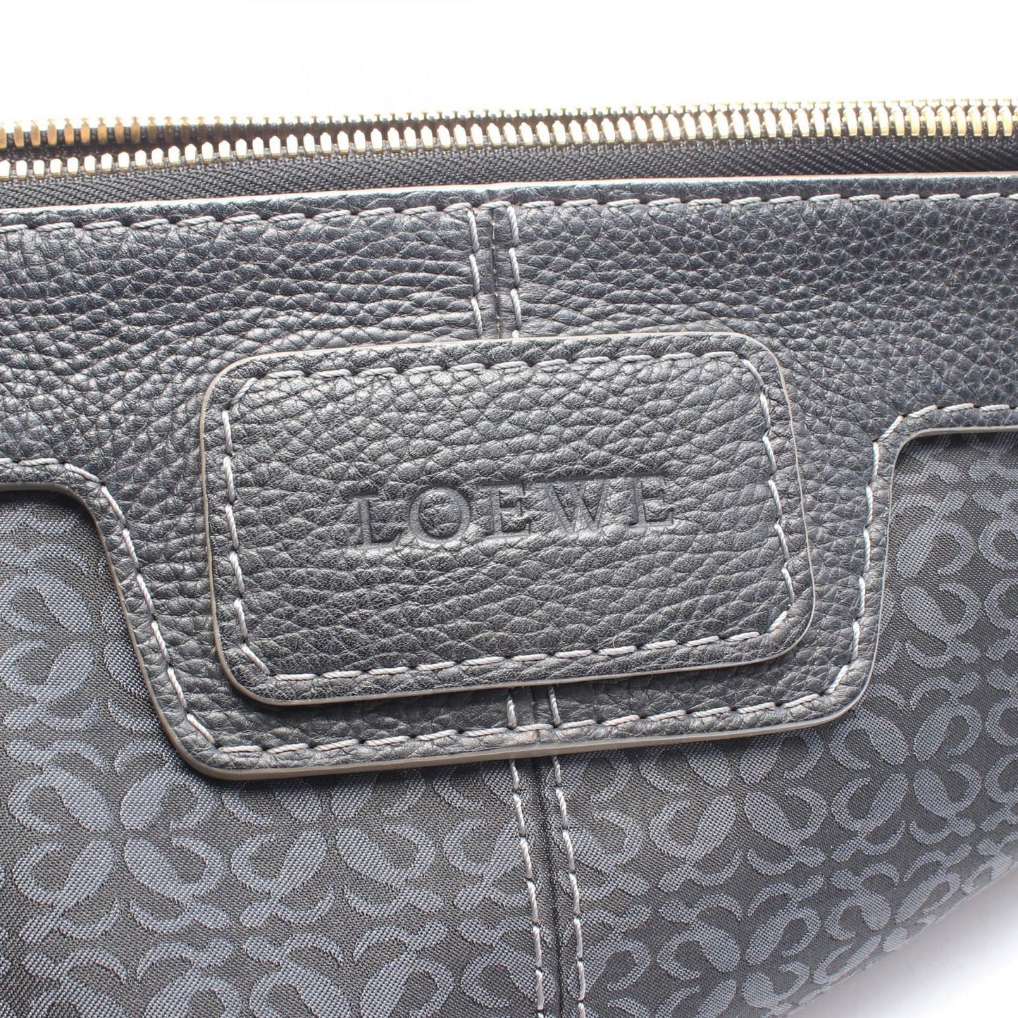 Loewe Shoulder Bag New Road Line Black Navy Canvas Leather — view 4