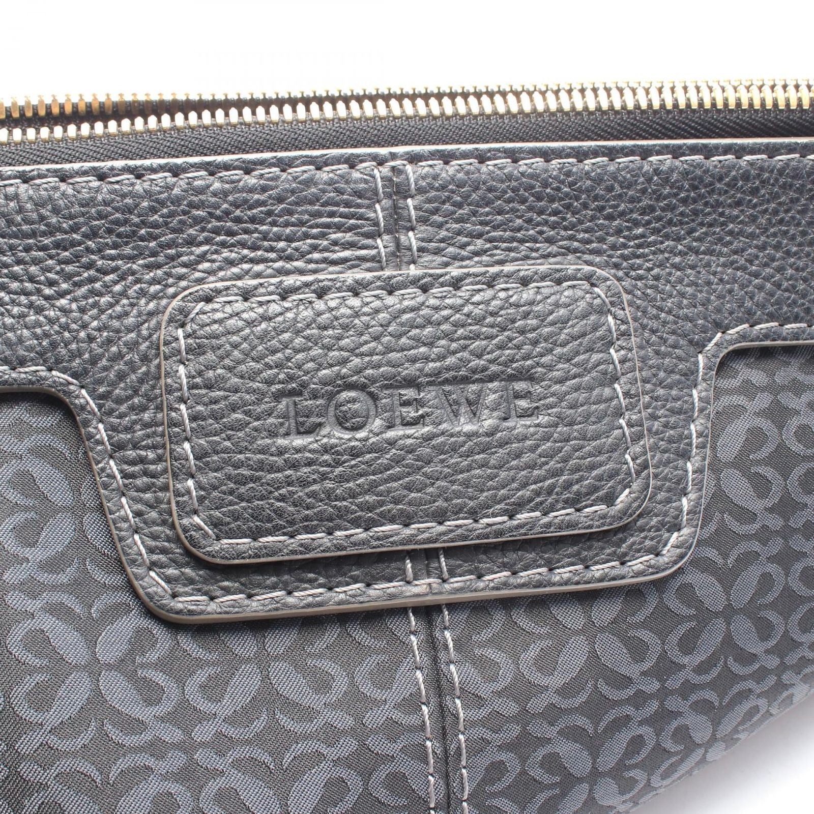 Loewe Shoulder Bag New Road Line Black Navy Canvas Leather — view 4
