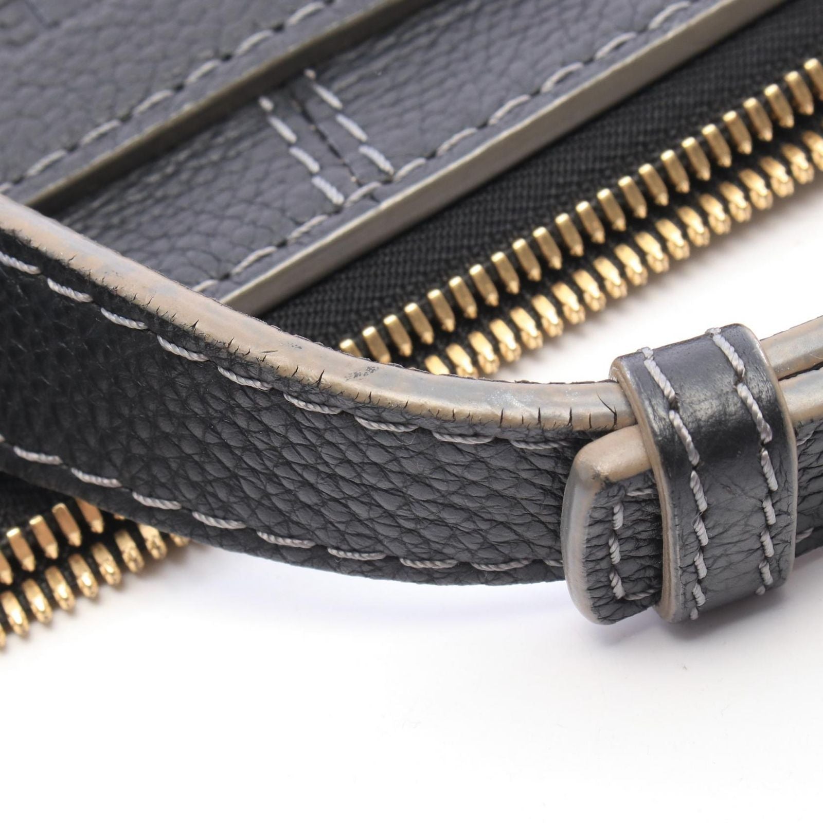 Loewe Shoulder Bag New Road Line Black Navy Canvas Leather — view 5