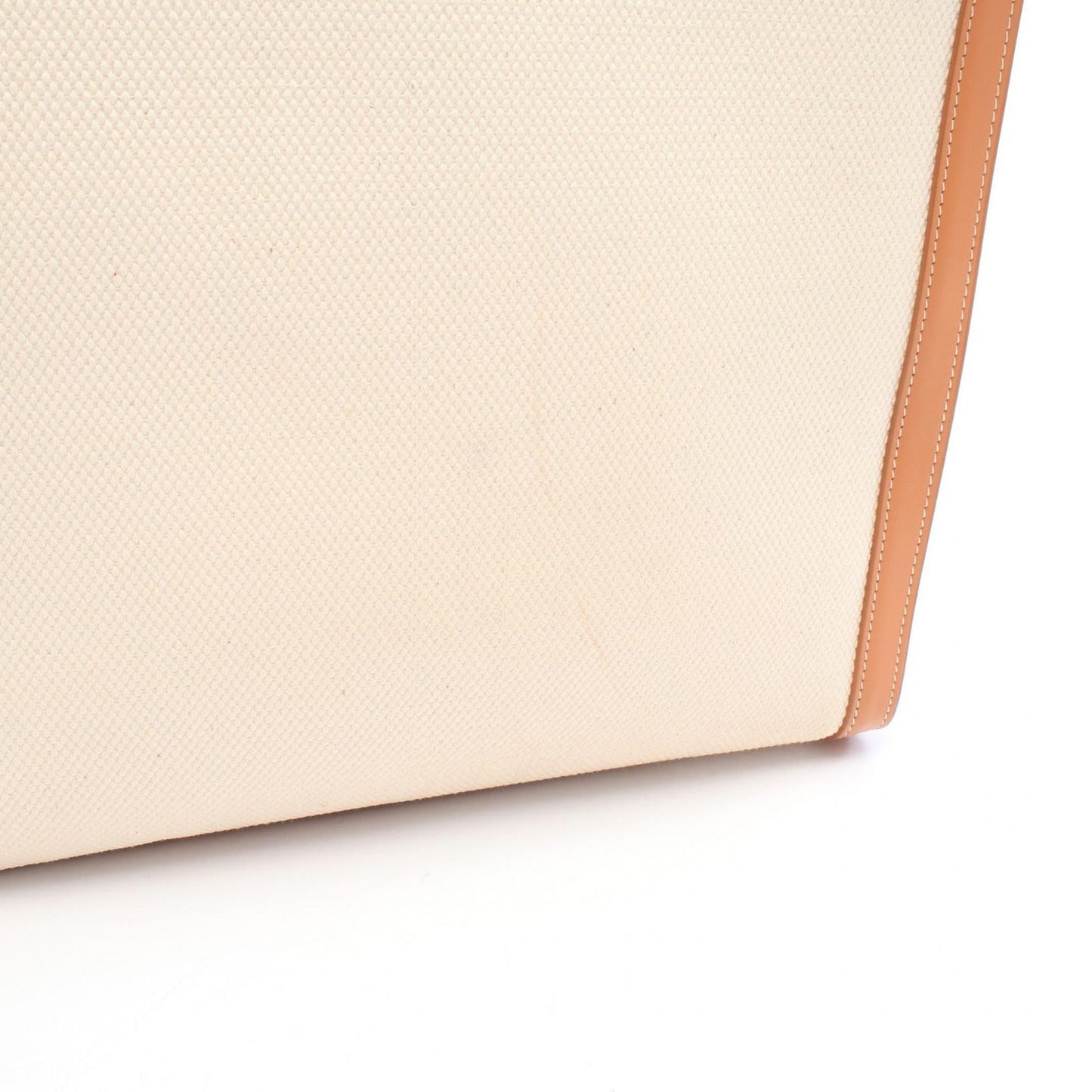Celine Tote Bag Small Vertical Cabas Ivory Brown Black Canvas Leather — view 5